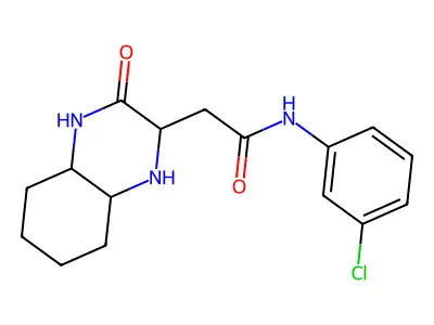 N-(3-chlorophenyl)-2-(3-oxodecahydroquinoxalin-2-yl)acetamide structure
