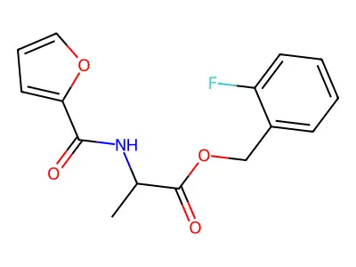 (2-fluorophenyl)methyl (2S)-2-(furan-2-carbonylamino)propanoate structure