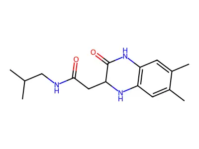 2-(6,7-dimethyl-3-oxo-1,2,3,4-tetrahydro-2-quinoxalinyl)-N-isobutylacetamide structure