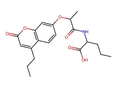 N-{2-[(2-oxo-4-propyl-2H-chromen-7-yl)oxy]propanoyl}norvaline structure