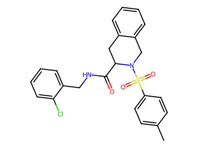 N-[(2-chlorophenyl)methyl]-2-(4-methylbenzenesulfonyl)-1,2,3,4-tetrahydroisoquinoline-3-carboxamide structure