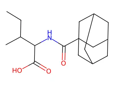 2-[(1-Adamantylcarbonyl)amino]-3-methylpentanoic acid structure