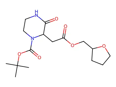 Tert-butyl 3-oxo-2-[2-oxo-2-(oxolan-2-ylmethoxy)ethyl]piperazine-1-carboxylate structure