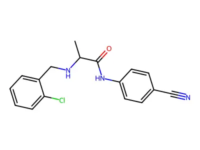 2-[(2-chlorophenyl)methylamino]-N-(4-cyanophenyl)propanamide structure