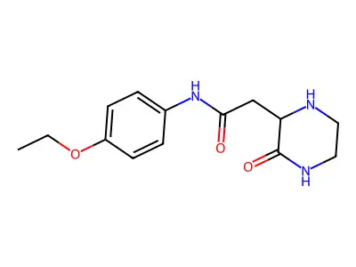 N-(4-ethoxyphenyl)-2-(3-oxopiperazin-2-yl)acetamide structure