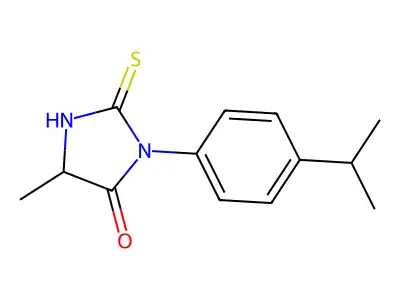 4-methyl-1-[4-(propan-2-yl)phenyl]-2-sulfanyl-4,5-dihydro-1H-imidazol-5-one structure