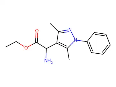 Ethyl 2-amino-2-(3,5-dimethyl-1-phenylpyrazol-4-yl)acetate structure