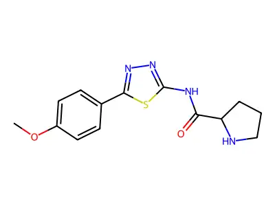 N-(5-(4-Methoxyphenyl)-1,3,4-thiadiazol-2-YL)pyrrolidine-2-carboxamide structure