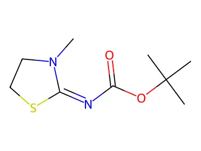 Carbamic acid, (3-methyl-2-thiazolidinylidene)-, 1,1-dimethylethyl ester (9CI) structure