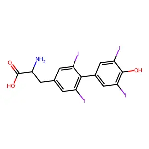 2-Amino-3-(4-(4-hydroxy-3,5-diiodophenyl)-3,5-diiodophenyl)propanoic acid structure