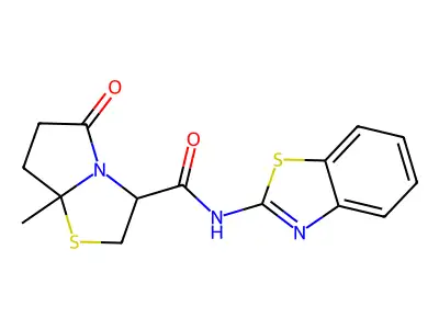 N-(1,3-benzothiazol-2-yl)-7a-methyl-5-oxo-2,3,6,7-tetrahydropyrrolo[2,1-b][1,3]thiazole-3-carboxamide structure
