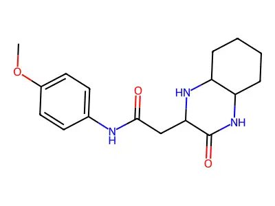 N-(4-Methoxy-phenyl)-2-(3-oxo-decahydro-quinoxalin-2-yl)-acetamide structure