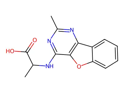 2-((2-Methylbenzofuro[3,2-d]pyrimidin-4-yl)amino)propanoic acid structure