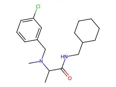 2-[(3-chlorophenyl)methyl-methylamino]-N-(cyclohexylmethyl)propanamide structure