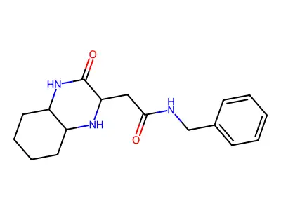 N-benzyl-2-(3-oxodecahydro-2-quinoxalinyl)acetamide structure
