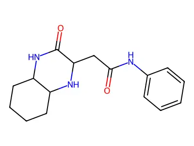 Decahydro-3-oxo-N-phenyl-2-quinoxalineacetamide structure