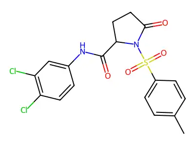 N-(3,4-dichlorophenyl)-1-(4-methylphenyl)sulfonyl-5-oxopyrrolidine-2-carboxamide structure