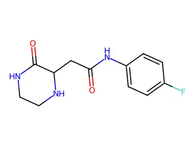 N-(4-fluorophenyl)-2-(3-oxopiperazin-2-yl)acetamide structure