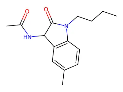 N-(1-butyl-5-methyl-2-oxo-3H-indol-3-yl)acetamide structure