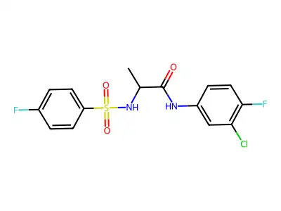 N-(3-chloro-4-fluorophenyl)-2-[(4-fluorophenyl)sulfonylamino]propanamide structure