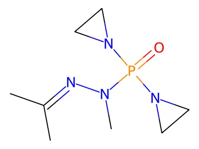 P,P-Bis(1-aziridinyl)-N'-isopropylidene-N-methylphosphinic hydrazide structure