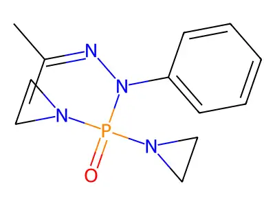 P,P-Bis(1-aziridinyl)-N'-isopropylidene-N-phenylphosphinic hydrazide structure