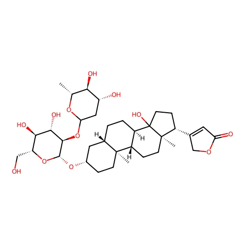 Uzarigenin-glucoside-canaroside structure