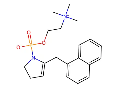 Choline, inner salt, (2-(1-naphthylmethyl)-2-pyrrolin-1-yl)phosphonate structure