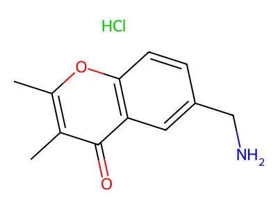 Chromone, 6-(aminomethyl)-2,3-dimethyl-, monohydrochloride structure