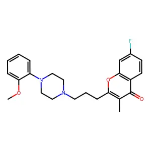 CHROMONE, 7-FLUORO-2-(3-(4-(o-METHOXYPHENYL)-1-PIPERAZINYL)PROPYL)-3-METHYL- structure