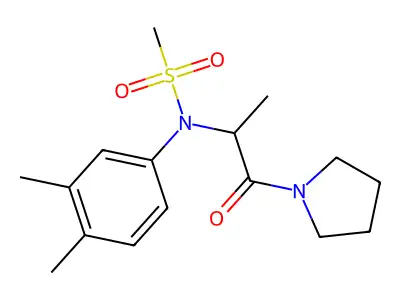 N-(3,4-dimethylphenyl)-N-(1-oxo-1-pyrrolidin-1-ylpropan-2-yl)methanesulfonamide structure