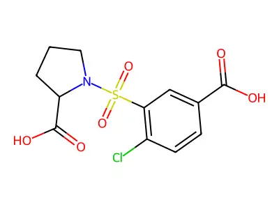 1-[(5-Carboxy-2-chlorophenyl)sulfonyl]proline structure