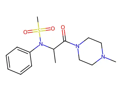 N-[1-(4-methylpiperazin-1-yl)-1-oxopropan-2-yl]-N-phenylmethanesulfonamide structure