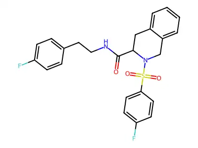 2-(4-fluorobenzenesulfonyl)-N-[2-(4-fluorophenyl)ethyl]-1,2,3,4-tetrahydroisoquinoline-3-carboxamide structure
