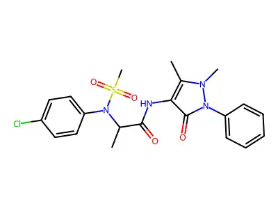 2-(4-chloro-N-methylsulfonylanilino)-N-(1,5-dimethyl-3-oxo-2-phenylpyrazol-4-yl)propanamide structure