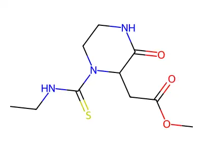 Methyl [1-(ethylcarbamothioyl)-3-oxopiperazin-2-yl]acetate structure