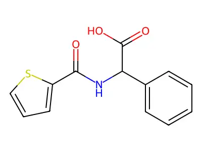 Phenyl[(thien-2-ylcarbonyl)amino]acetic acid structure