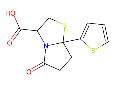 5-Oxo-7a-thien-2-ylhexahydropyrrolo[2,1-b][1,3]thiazole-3-carboxylic acid structure