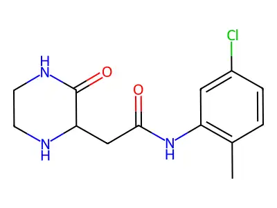 N-(5-chloro-2-methylphenyl)-2-(3-oxopiperazin-2-yl)acetamide structure