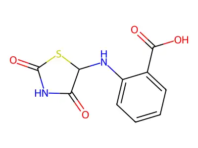 2-[(2,4-dioxo-1,3-thiazolidin-5-yl)amino]benzoic Acid structure