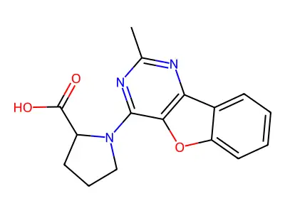 1-(2-Methylbenzofuro[3,2-d]pyrimidin-4-yl)pyrrolidine-2-carboxylic acid structure