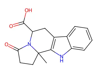 11b-methyl-3-oxo-1H,2H,3H,5H,6H,11H,11bH-indolo[3,2-g]indolizine-5-carboxylic acid structure