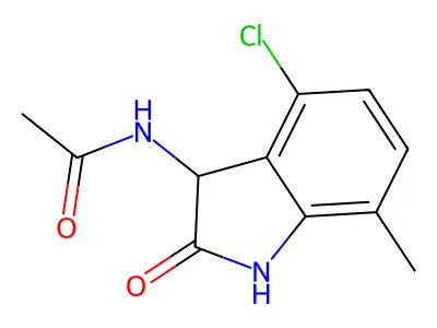 N-(4-chloro-7-methyl-2-oxo-1,3-dihydroindol-3-yl)acetamide structure