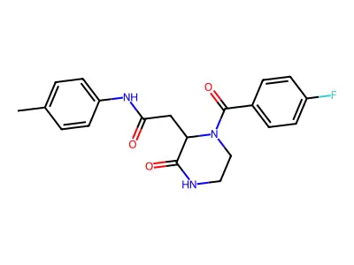 2-[1-(4-fluorobenzoyl)-3-oxopiperazin-2-yl]-N-(4-methylphenyl)acetamide structure
