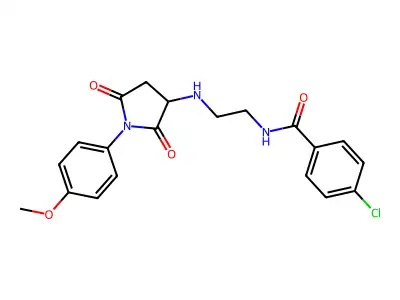 4-chloro-N-(2-{[1-(4-methoxyphenyl)-2,5-dioxopyrrolidin-3-yl]amino}ethyl)benzamide structure