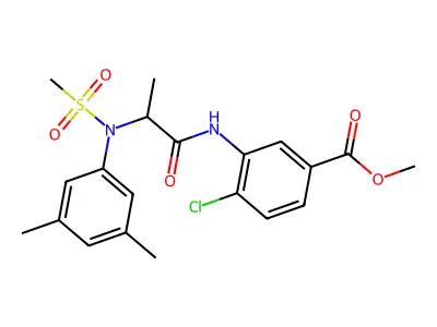 methyl 4-chloro-3-(2-(N-(3,5-dimethylphenyl)methylsulfonamido)propanamido)benzoate structure