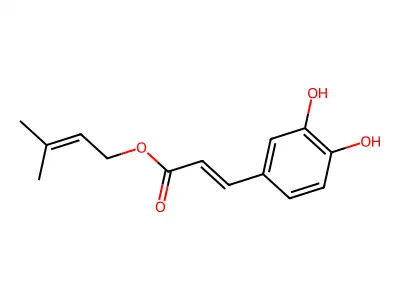 3-Methylbut-2-enyl 3-(3,4-dihydroxyphenyl)prop-2-enoate structure