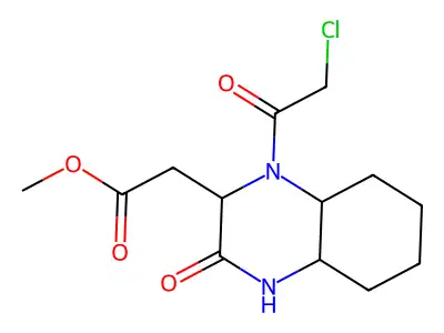 Methyl 1-(2-chloroacetyl)decahydro-3-oxo-2-quinoxalineacetate structure