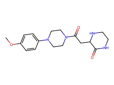 3-{2-[4-(4-Methoxyphenyl)piperazin-1-yl]-2-oxoethyl}piperazin-2-one structure