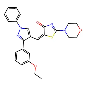 (Z)-5-((3-(3-ethoxyphenyl)-1-phenyl-1H-pyrazol-4-yl)methylene)-2-morpholinothiazol-4(5H)-one structure